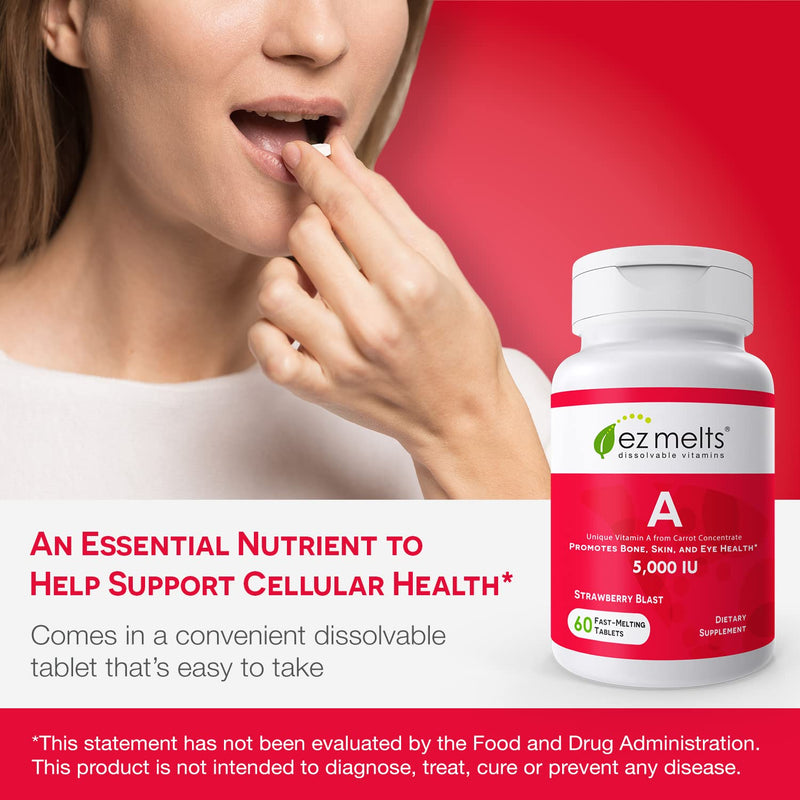 EZ Melts Dissolvable Vitamin A 5,000 IU, Sugar-Free, 2-Month Supply - BeesActive Australia