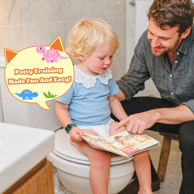 Toddler Potty Training Set ‚Äì Potty Training Watch with Musical/Vibration Alerts, Fun Board Book, Progress Chart & Reward Stickers ‚Äì Interactive Toilet Learning Kit for Boys and Girls Ages 2-6 PurplishBlue-KL2-4Pcs - BeesActive Australia