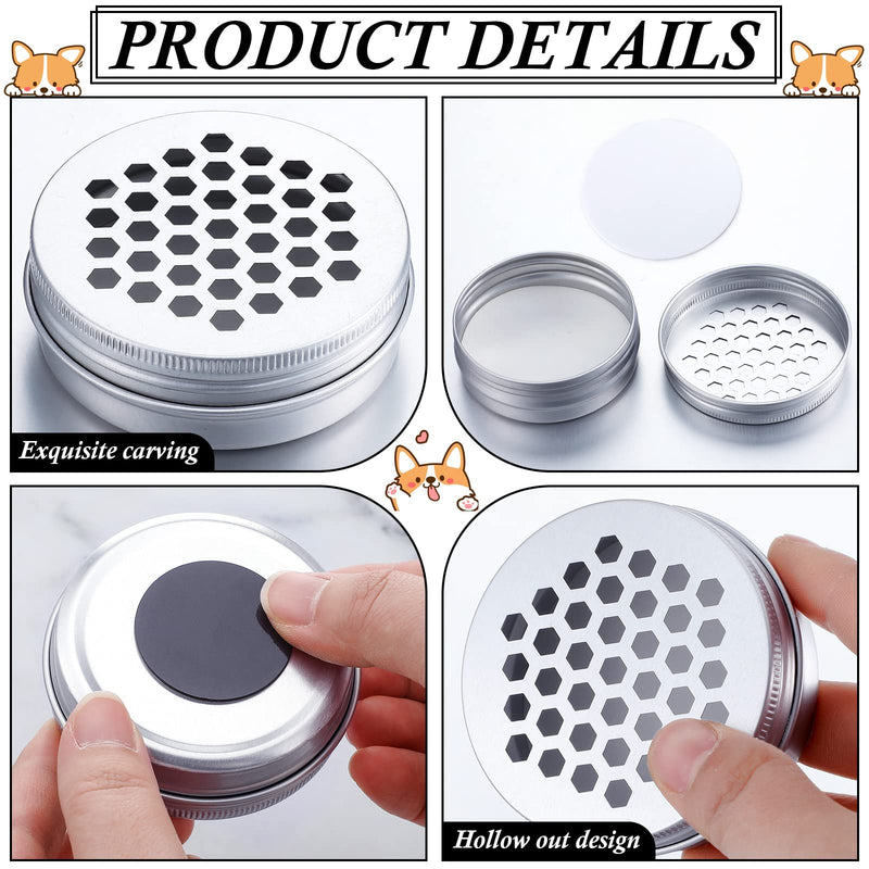 Oudain 12 Pack Dog Scent Work Tins, Dog Scent Training Box, Dog Nose Metal Container with 12 Magnetic Dots, Dog Scent Training Kit Smell Training Canisters Aluminum Cans for Dogs Training (Hexagon) - BeesActive Australia
