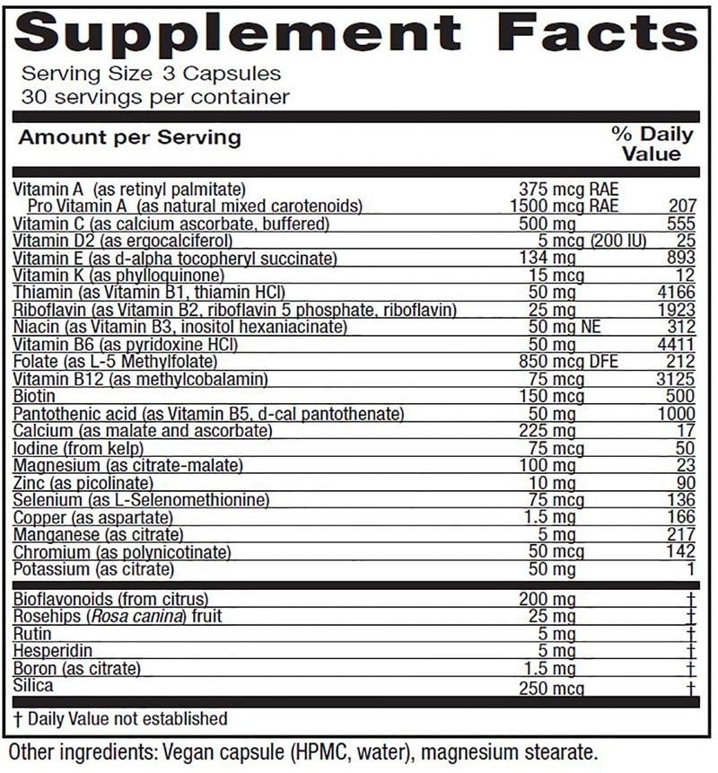 Vitanica Women's Symmetry, High Potency Multivitamin and Mineral, Vegan, 90 Capsules 90 Count (Pack of 1)