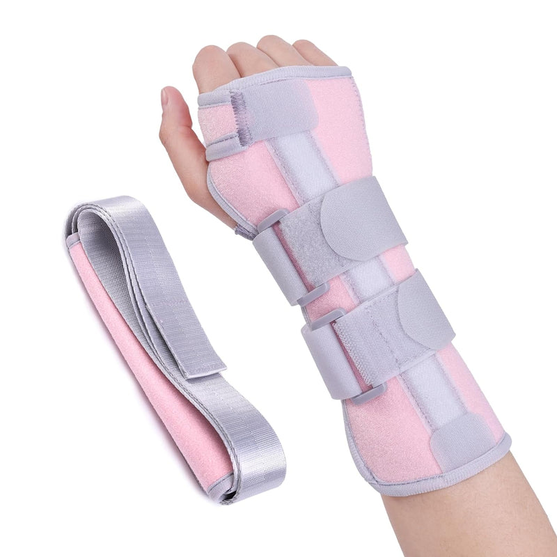 Night Sleep Wrist Support Brace - Adjustable Wrist Splint - Carpal Tunnel Relief, Wrist Pain, Sprain, Sports Injuries, Joint Instability - Fits Both Hands (Pink) Pink - BeesActive Australia