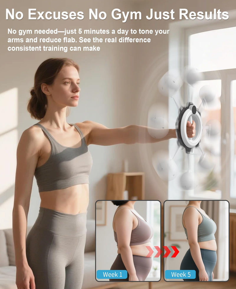 Arm Workout for Men and Women, 360° Hand-Crank Forearm Trainer, Chest Trainer,Shoulders and Arm Muscle Training Fitness Equipment, Home Workout Equipment and Gym Workouts White