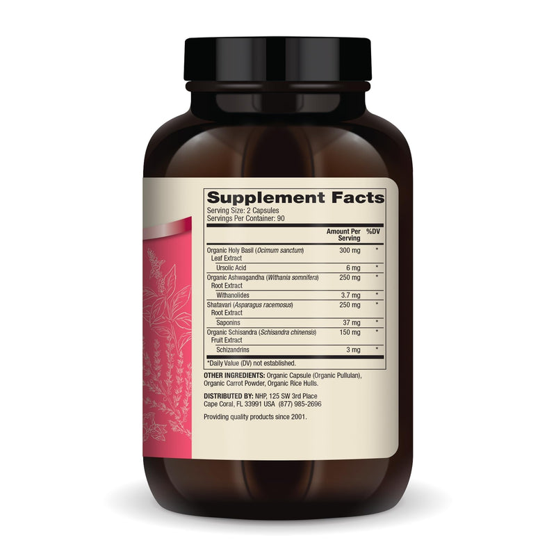 Dr. Mercola Herbal Adrenal Support, 180 Capsules (90 Servings) | Supports Energy and Hormonal Balance, Organic Ashwagandha and Holy Basil, Adaptogen Complex, Gluten-Free 180 Count (Pack of 1)