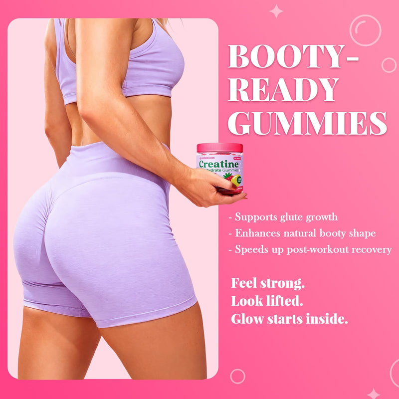 Creatine for Women, Creatine Monohydrate Gummies with Collagen, Vitamin D3 & Calcium for Muscle Support & Energy, Flavored Sugar Free Creatine Gummies Post & Pre Workout Supplements for Women, 120 Ct 120 Count (Pack of 1)