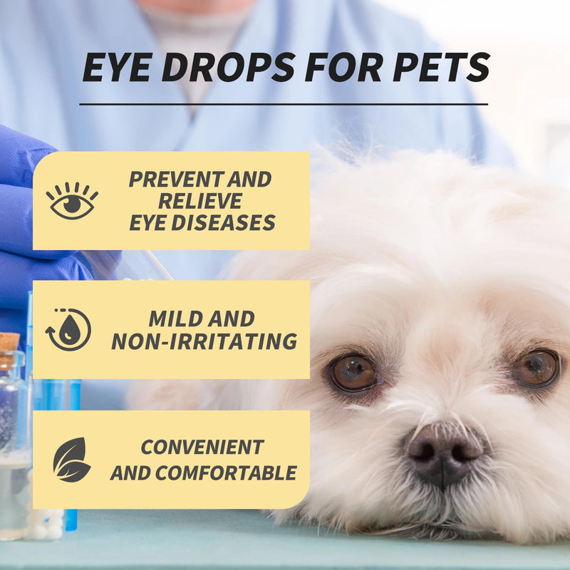 HcirjhieEye Drops for Dogs, Dog Eye Infection Treatment, Superior Comfort Long，Lasting Relief Fewer Application Needed, Used to Clean Tear Stains, Remove Eye Stains, and Relieve Dryness, 20mI - PawsPlanet Australia