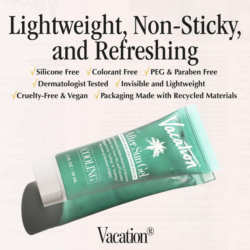 VACATION Mini After Sun Gel, Travel Size Soothing Aloe Vera Gel for Sunburn Relief, Hydrating & Cooling, Non-Sticky Aftersun Care, 1oz (Value Pack of 6) 0.17 Fl Oz (Pack of 6) - BeesActive Australia