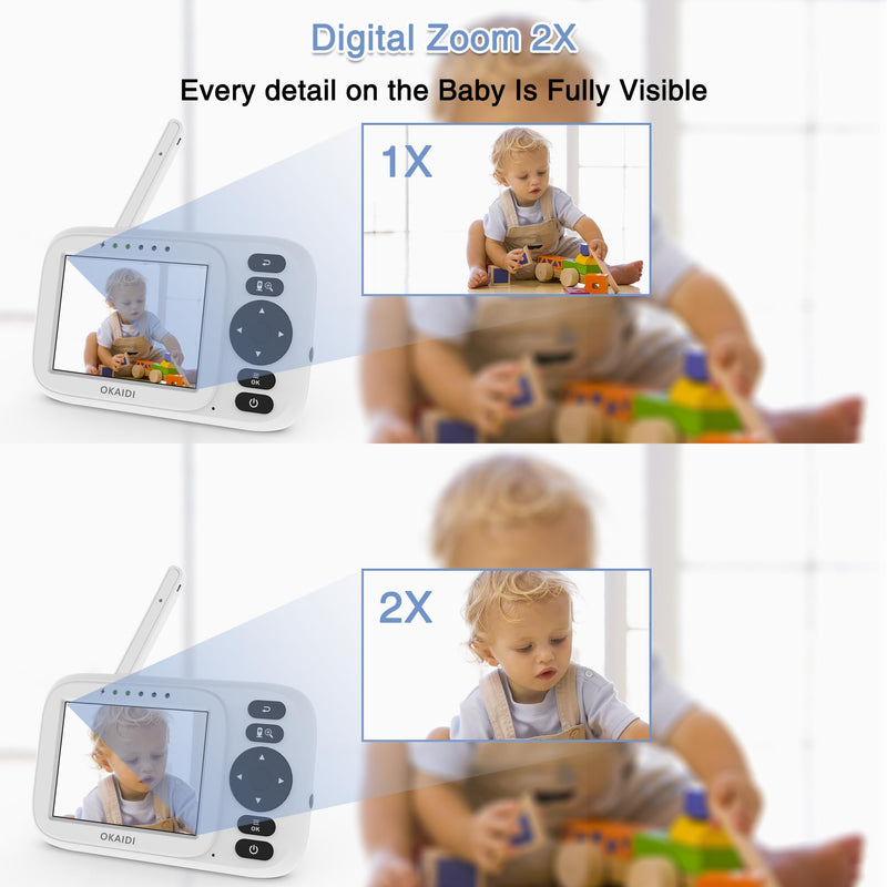 Video Baby Monitor, 3.2" Baby Monitor with Camera and Audio, 1000ft Transmission Range, Baby Monitor No WiFi, Infrared Night Vision, VOX Mode, Powerful Battery, Smart Alert - BeesActive Australia