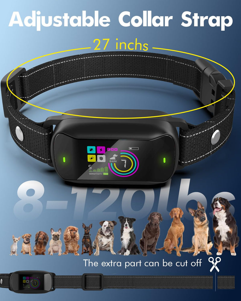 Dog Bark Collar, Anti Bark Collar for Large Medium Small Dogs, Rechargeable Smart Barking Collar with Beep Vibration Modes, Safe No Bark Training Collar with 5 Adjustable Sensitivity - BeesActive Australia