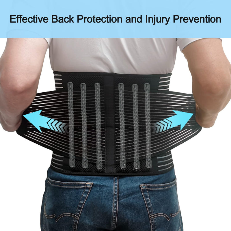 TESETON Back Brace for Men and Women, Back Support Belt Relief Lower Back Pain Herniated Disc, Sciatica, Scoliosis, Breathable Mesh, Lumbar Support Belt with 8 reinforced Bones 02 Black-M M(WAIST:28"-31"） - BeesActive Australia
