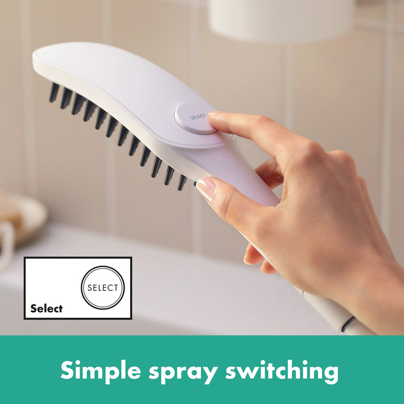 hansgrohe DogShower - dog shower with 3 jet types, shower head for dogs for grooming with petting nubs, 26640700, matt white matt white dog shower - BeesActive Australia