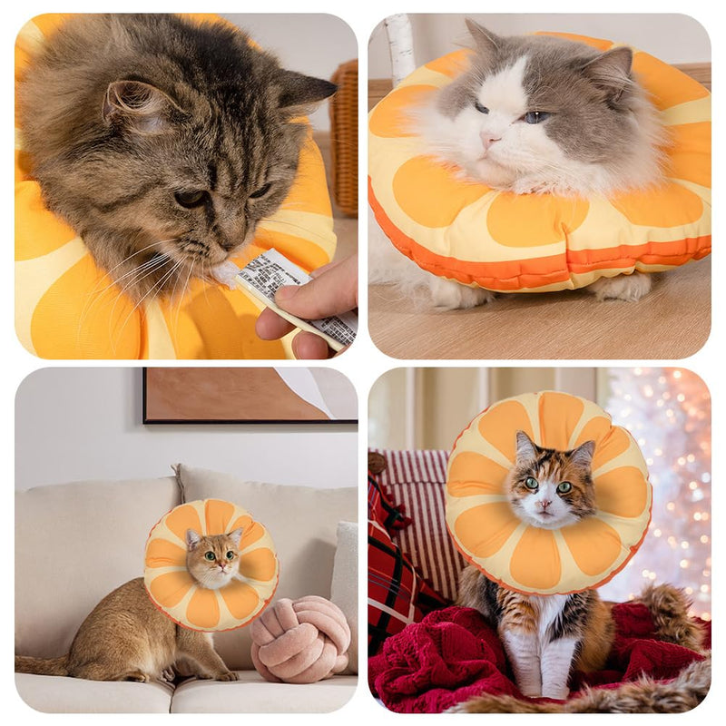 PLUSHCEWT Cat Cone Collar, Soft Adjustable Pet Recovery Collar, Cute Sunflower Neck Cat Cone Pet Recovery Collar for Cats, Kittens, Puppies, Cats, Dogs, Rabbit M - BeesActive Australia
