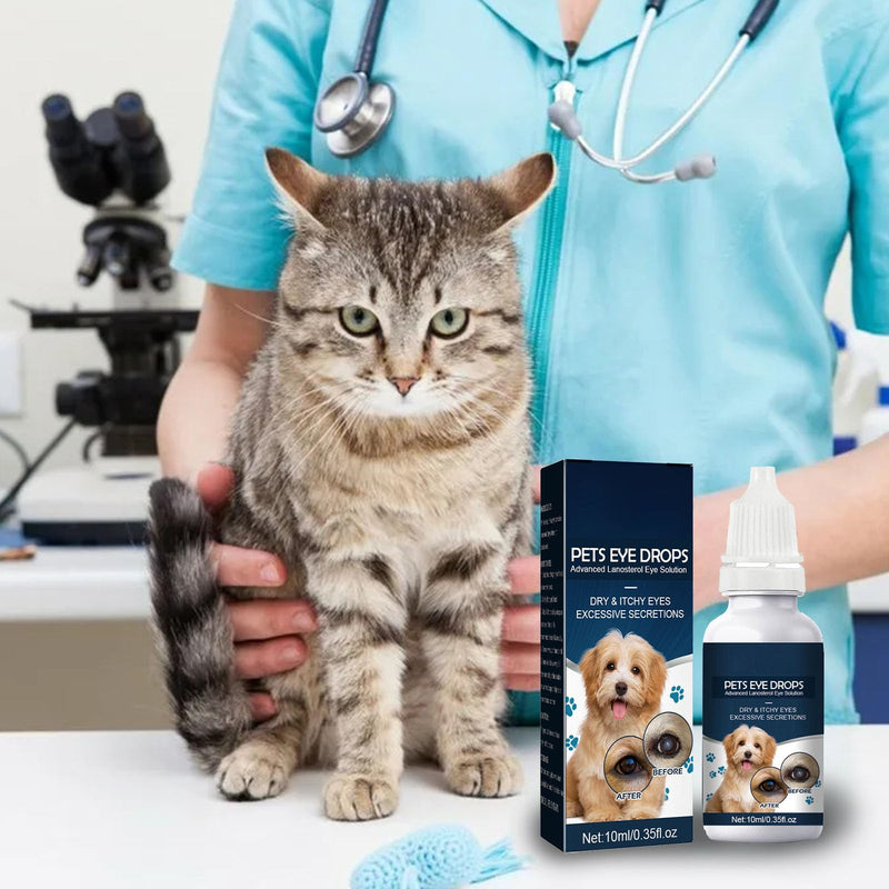 Pet Eye Drops,Pet Eye Drops For Cats And Dogs To Remove,Lubricating Eye Drops for Pet,Tear Stain Remover For Dogs & Cats,Eye Itching Relief Potion for Pets,Care And Cleaning Around The Eyes,10 ml