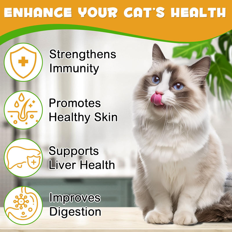 Cat Itchy Skin Relief, Antihistamine for Cats With Elderberry + Vitamin C, Antibiotics for Cats 100% Natural Ingredients 60ml