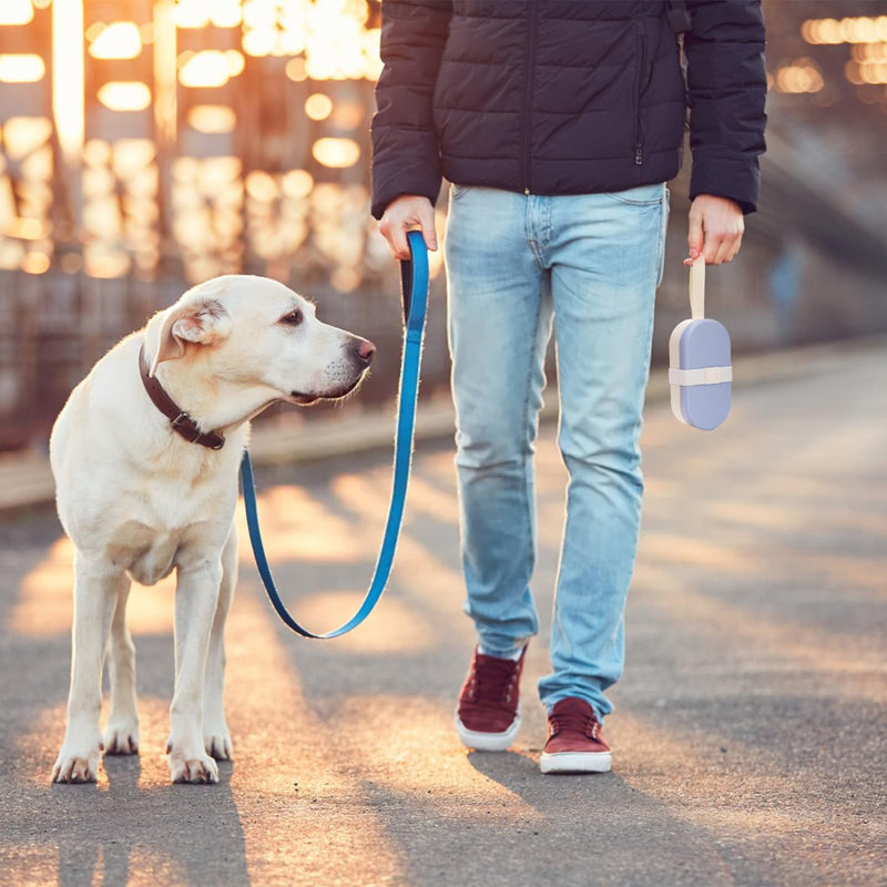 Okllen Set of 2 Dog Water Bottle, Portable Dog Drinking Bottle Cup with Food Container 2-in-1 for Dog, Cat, Puppy, Pets, Pet Water Bowl Dispenser Dog Travel Accessories, Blue&Yellow - BeesActive Australia