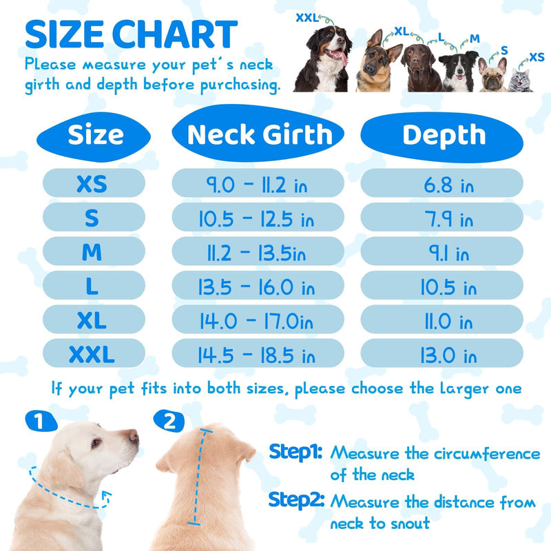 Supet Dog Collar Recovery Collar for Dogs to Prevent Licking, Adjustable Soft Elizabethan Dog Collar for Large, Medium and Small Dogs with Soft Protective Edge XL Letter - BeesActive Australia