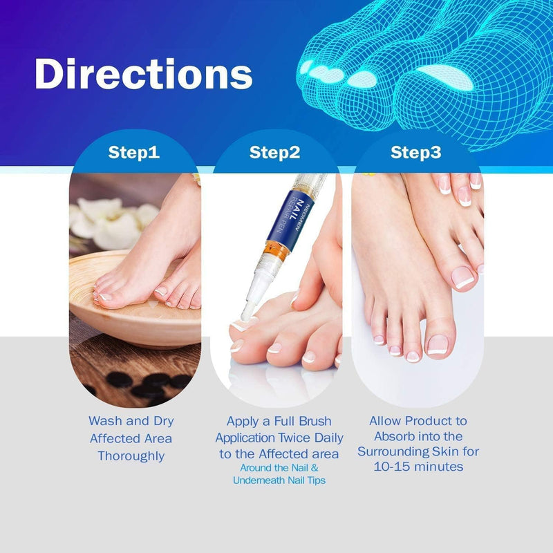 Nail Fungus Pen, Toenail Fungus Pen Treatment for Toenail & Fingernails, Nail Repair Pen For Nail Damage, Discoloration by Fungi - 2 pc 0.13 Fl Oz (Pack of 2) - BeesActive Australia