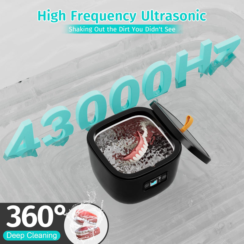Ultrasonic Cleaner for Retainer, Dentures, Mouth Guard, Aligner, Whitening Trays, 255ML 43kHz Jewelry Cleaner Ultrasonic Machine, Portable Ultrasonic Retainer Cleaner for Home Travel, Ideal Gift - BeesActive Australia