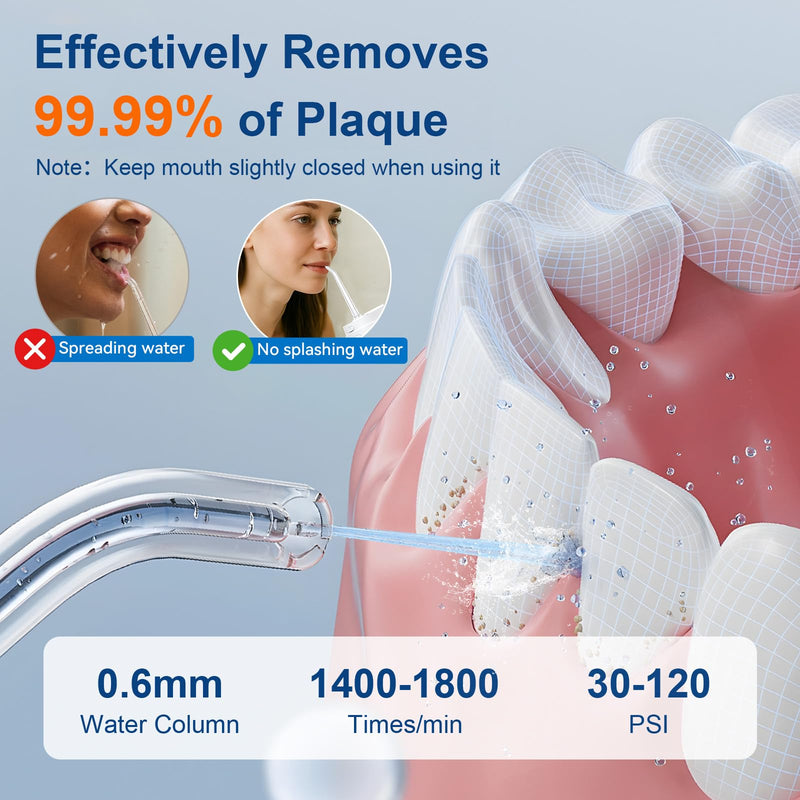 2026 New Portable Water Flosser for Teeth, 4 Modes & 4 Intensity Levels, Mini Small Design with Exquisite Travel Case, Removable Tank, IPX7 Waterproof, Cordless Dental Oral Irrigator (Black) Black - BeesActive Australia