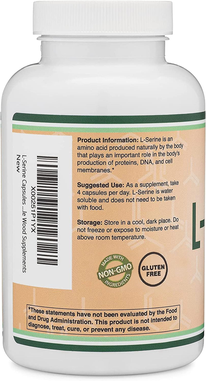 L-Serine 2,000mg, Memory, Clarity + Sleep Support, 180 Capsules | Memory, Clarity + Sleep Supplement, Full 2,000mg Clinical Serving, Nerve Support for the Aging Brain, Vegetarian, 45 Servings