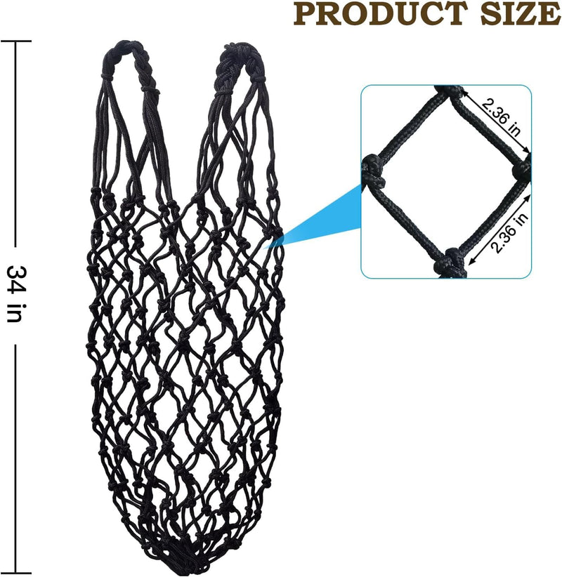 2PCS Hay Net for Horses,Slow Feed Hay Bag for Horses Goat Sheep,Hanging Hay Feeder Bag for Horses Stable Stall Paddock Rest Toy Black - BeesActive Australia