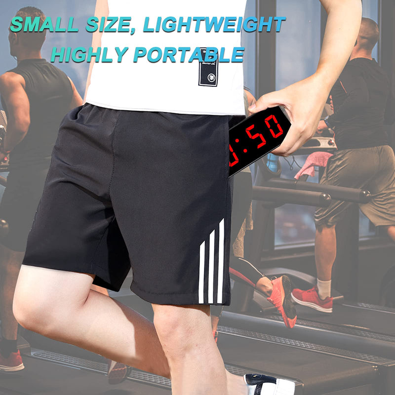 Gym Timer, Portable, Interval Timer with Rechargeable Battery and Built-in Magnet, LED Digital Anti Vertigo Display, Upgraded Workout Clock for Home Gym Garage Fitness Black - BeesActive Australia