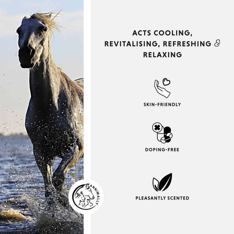 Annimally Horse Balm 500 ml - Cooling & Warming Care Gel, Two-Phase Formula for Muscles, Tendons & Ligaments, with Menthol, Wintergreen Oil, Rosemary & Mint, Made in Germany