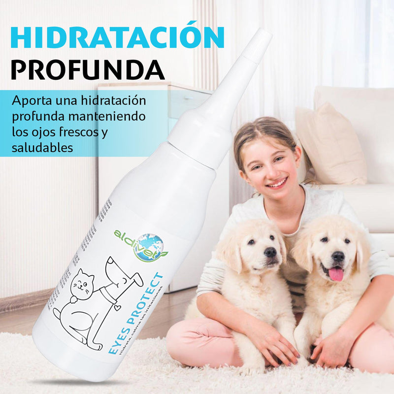 Aldivet Eye Protector for Dogs and Cats – Hydrates and Soothes Irritations – Removes Contaminants – Aloe Vera Extracts – Protects from Desiccation – Antimicrobial Protection – Gentle Cleansing.