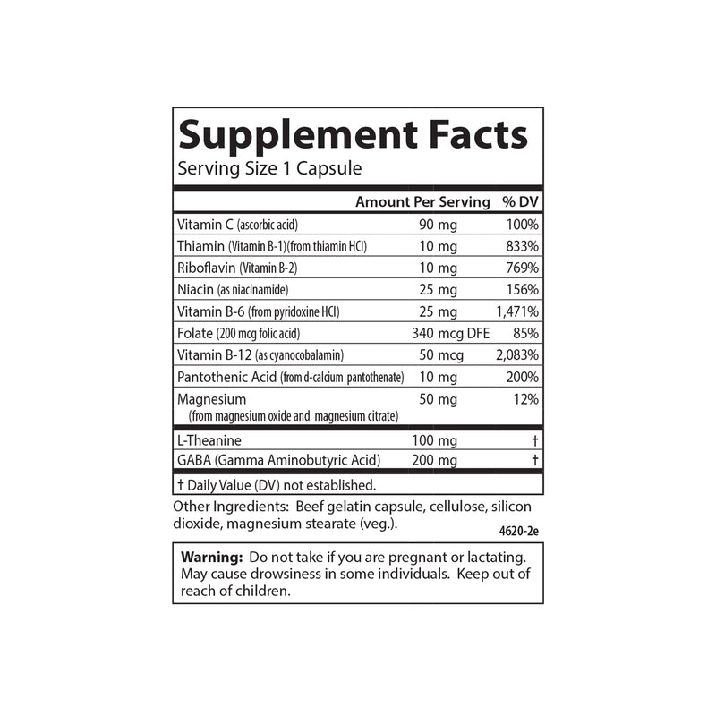 Carlson Totally Zen, GABA, L-Theanine, 30 Capsules | B Vitamins; Healthy Mood; Promotes Calmness & Mental Clarity
