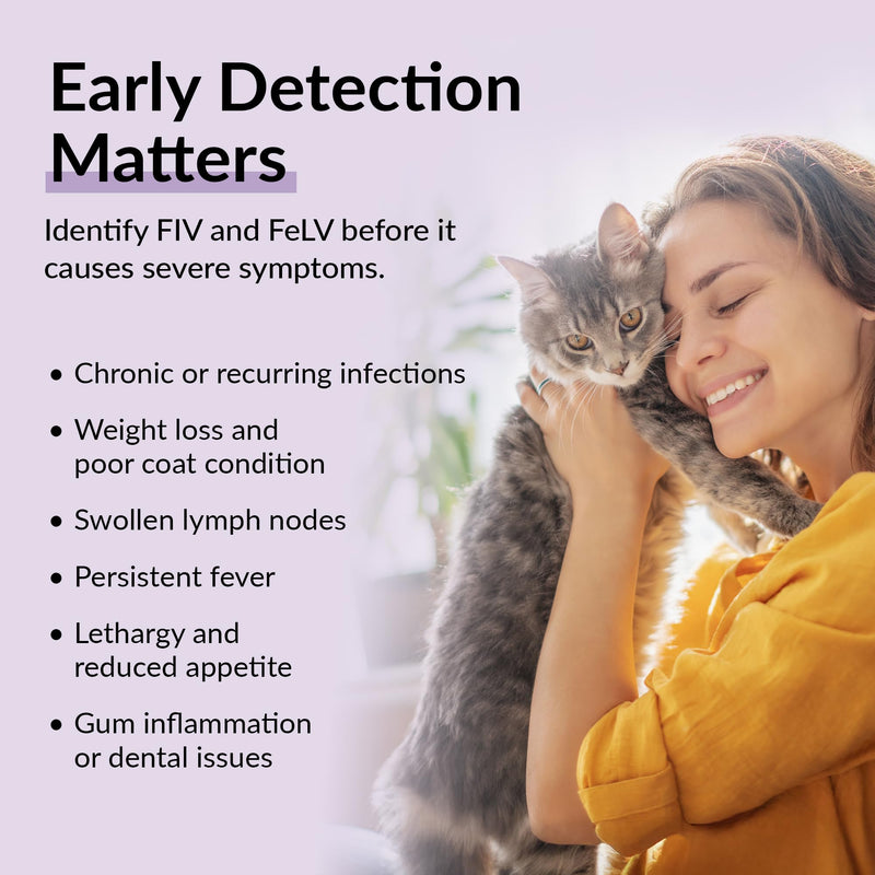 getTested Virus Combo FIV and FeLV Test for Cats, At-Home, Rapid Antigen Test Kit for Kittens and Cats, Easy Blood Screening, Fast, Accurate Results in 10 Minutes