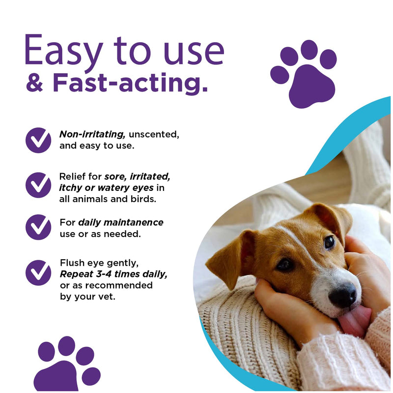 RenaSan Antiseptic Eye Drops (100 ml) – Eye Disinfection, Alcohol-Free, Non-Irritating and Natural Eye Cleaning Solution for Dogs, Cats, Reptiles, Poultry, Avian & Livestock 100 ml