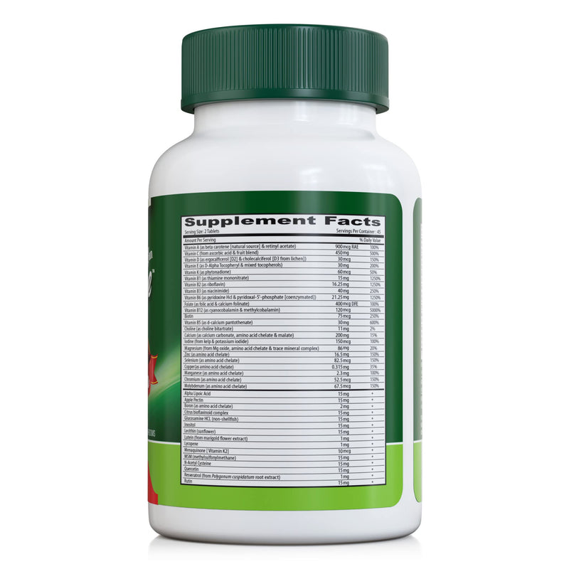 DEVA Tuba Prime Vegan Multivitamin Iron-Free - High-Potency Vitamin & Mineral Dietary Supplement - Antioxidants, Fruit & Vegetable Blend, Super Mushrooms, Probiotics, Prebiotics, Seeds, Herbs 90 Tabs 90 Count (Pack of 1)