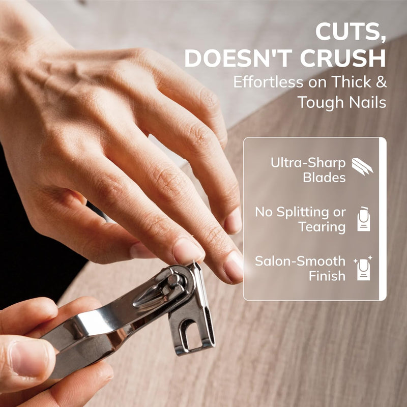 Swissker by Swissklip Nail Clippers for Men & Women | Finger Nail Clippers for Adult with 360 Degree Rotating Head I Fingernail Clippers for Women I Surgical-Grade Stainless Steel Material 1 Pack