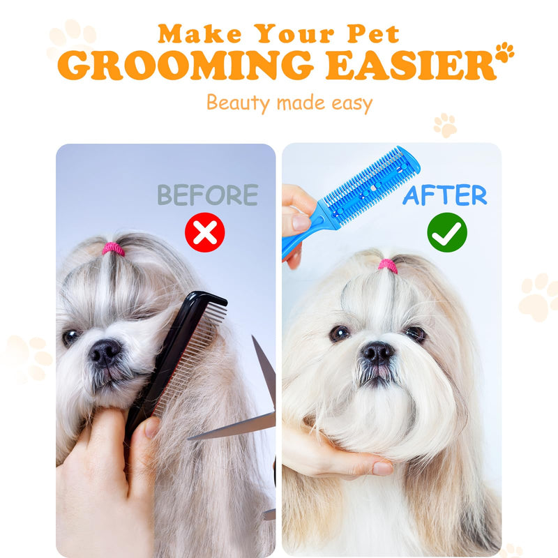 3 Pcs Razor Comb for Dogs Cats with 20 Pcs Extra Blades, Pet Grooming Razor Comb, Dog Cat Brush with Razor that Cuts Hair, Pet Hair Cutter Comb for Dog Cat, Pet Hair Trimmer Grooming Comb for Dog Cat - BeesActive Australia