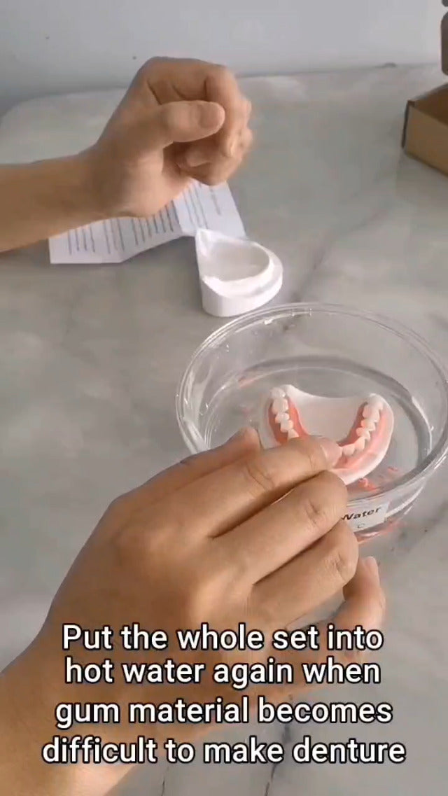 Top and Bottom DIY Denture Fake Teeth set - Do it Yourself Full or Partial Denture at Home, Repair Missing Teeth