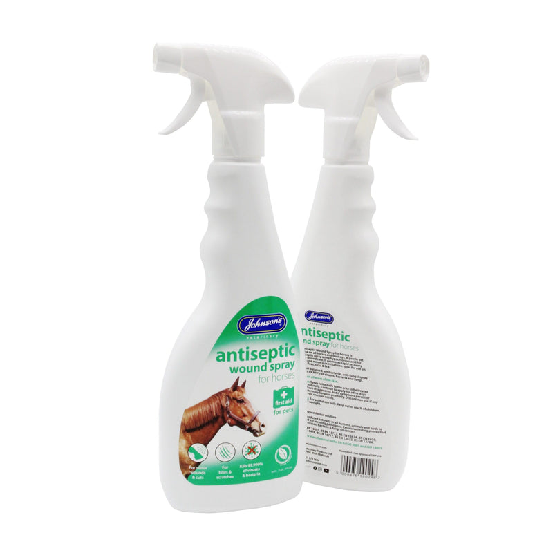 Johnsons Antiseptic Wound Spray for Horses 500ml - Hypochlorous, Fast Recovery, Antibacterial & Vegan