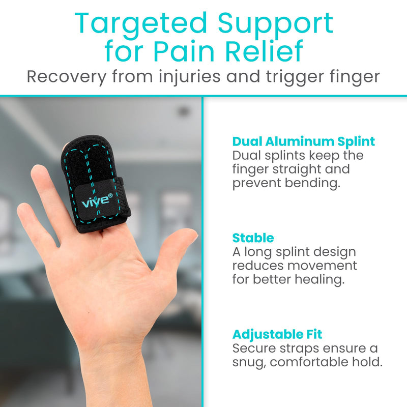 Vive Buddy Tape Finger Splint (2 PCS) - Buddy Tape Alternative Brace for Broken & Sprained Fingers - Support Guard Wrap for Knuckles, Middle, Index, Ring, Pinky, Joint Pain - Sleeve for Injury - BeesActive Australia