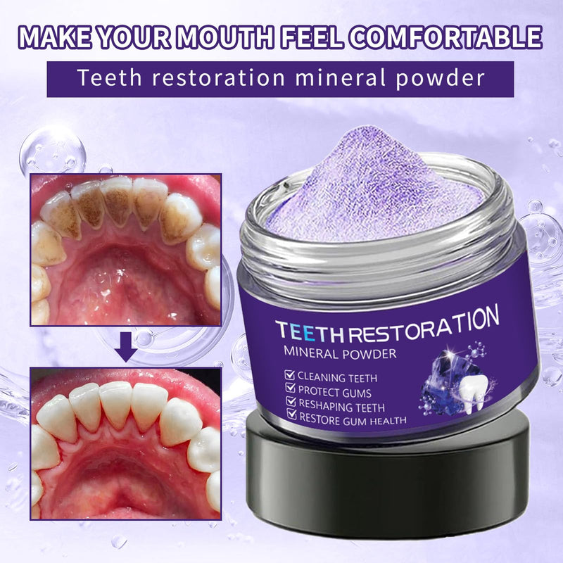 Teeth Restoration Mineral Powder - Restoration Mineral Tooth Powder Toothpaste, in Strengthening Teeth and Gums, Protect Gums and Freshen Breath, for Coffee, Tea and Tobacco Stains-50g 1.76 Ounce (Pack of 1)