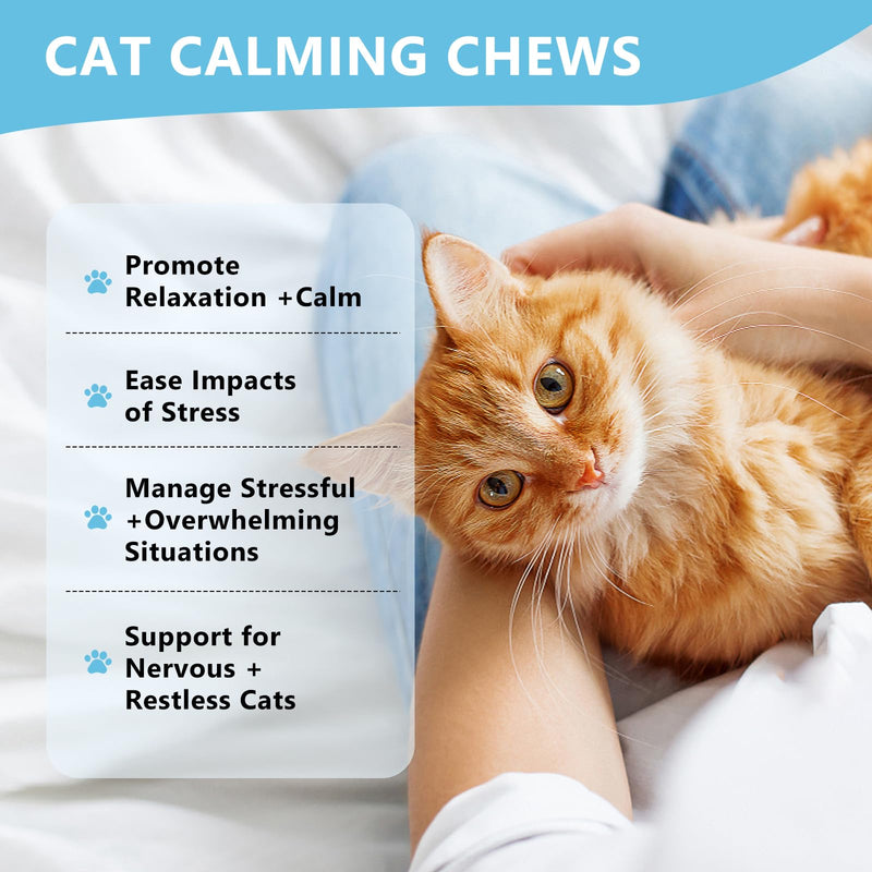 Calming Chews for Cats 230ct, Cat Calming Chewable with Valerian Root & Organic Chamomile for Cats Supports Calm Adaptation - Travel, Boarding, Vet Visits, Tasty Calm Chews Supplement Chicken