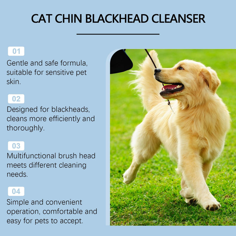 Cat Chin Acne Care Kit, Cat Chin Cleaner with Silicone Brush, Cat Acne Treatment & Blackhead Remover, Cat Self Groomer for Black Chin, Gently Cleans Chin Acne and Blackhead, Keeps Cat's Chin Clean