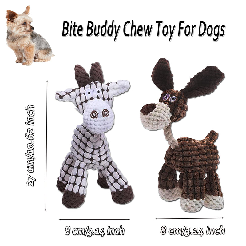 2 Pcs Bite Buddy Chew Toy for Dogs,Shirem Bite Buddy,Petsboro Bitebuddy Dog Toy,Petsboro Bitebuddy,Bitebuddy,Dog Chew Toys for Small Medium Large Dogs(Brown + Beige) - BeesActive Australia