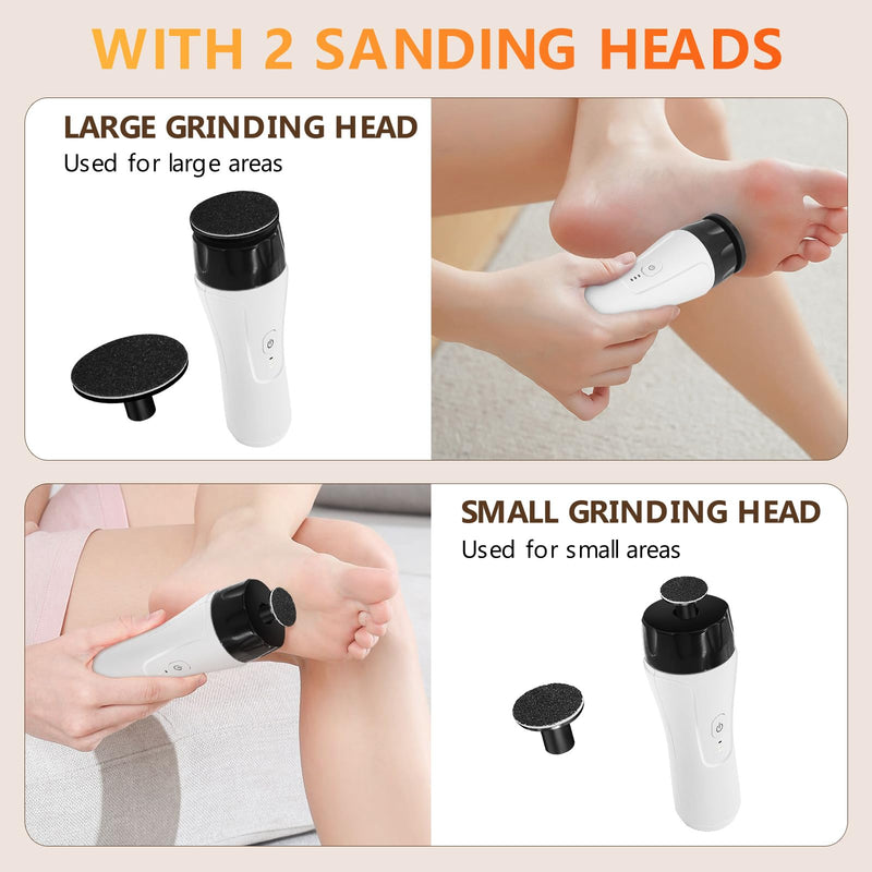 Rechargeable Electric Foot Callus Remover with 2-Sizes Grinding Heads, Super Fast Electric Foot Sander File Pedicure Tools for Feet Dead Skin Calluses, FCR-5 - BeesActive Australia