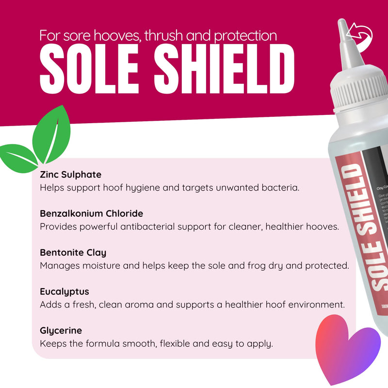 arlo. Sole Shield Liquid Clay Compound 500ml – Hoof Clay, Sole & Frog Protection for Horses | Antibacterial & Antifungal | Zinc Sulphate & Eucalyptus | pH Balanced for Hooves