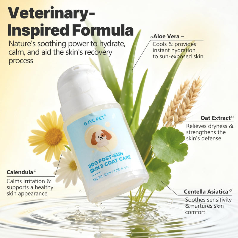 Dog After-Sun Soothing Serum – Hydrating & Calming Skin Repair for Sensitive, Sun-Exposed Areas (1.69 fl oz) | Vet-Inspired Gentle Formula – Alcohol & Fragrance Free