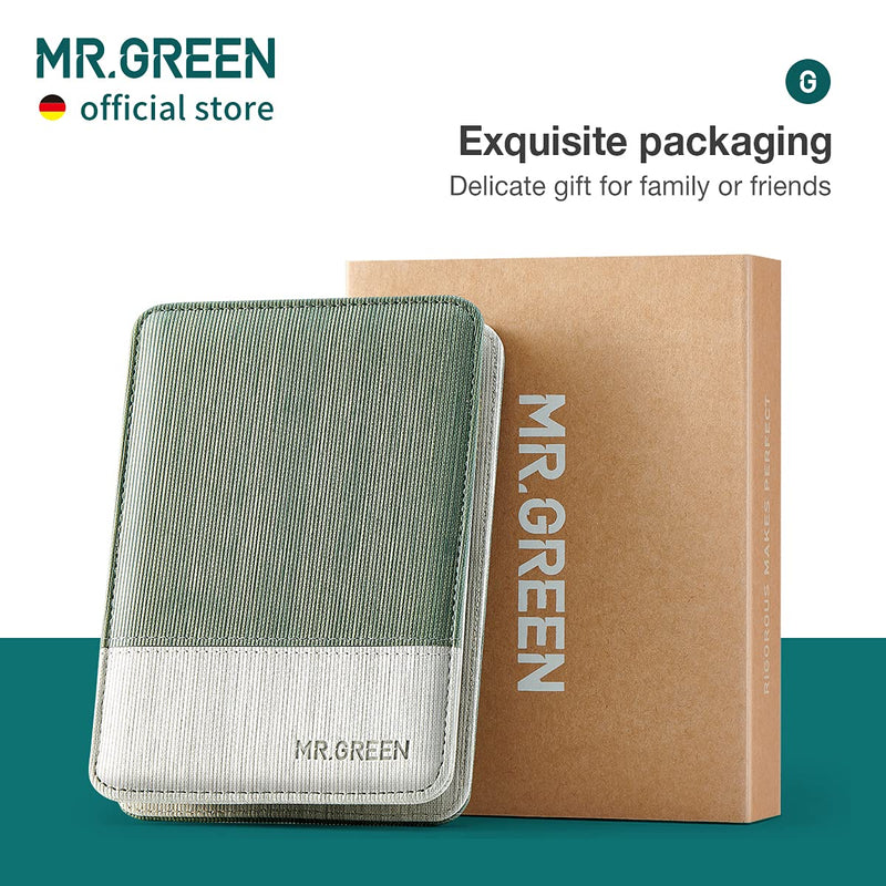 MR.GREEN Manicure Sets Pedicure Kits Stainless Steel Nail Clipper Personal Care Tools with PU Leather Case (Green) Green - BeesActive Australia