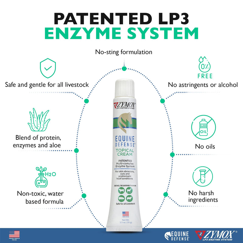 Zymox PET KING BRANDS Equine Defense Enzymatic Topical Cream, 2.5 oz. – Multi-Complex Enzyme Ointment for Horse, Livestock & Animal Wound Care - BeesActive Australia