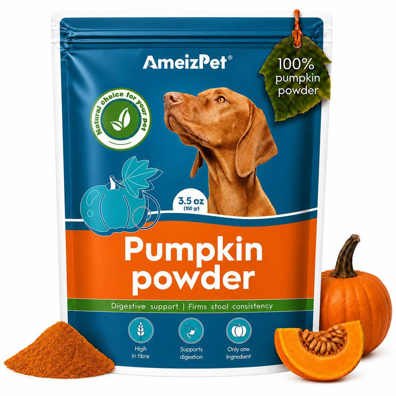 AmeizPet Pumpkin Powder For Dogs, To Create Pumpkin Puree, Fibre For Dogs Firm Stool, 100% Pumpkins Pulp Powder For Good Bowel Activity For Dog, Canned Pumpkins Alternative, 100g (3.5 Oz.) 100 g (Pack of 1)