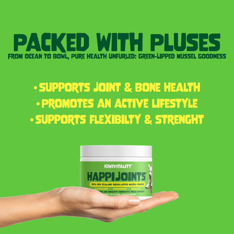 Green Lipped Mussel Powder for Dogs & Cats - Premium Hip & Joint Support for Joints, Tendons, Ligaments (200 Grams, Up to 600 Servings) - PawsPlanet Australia