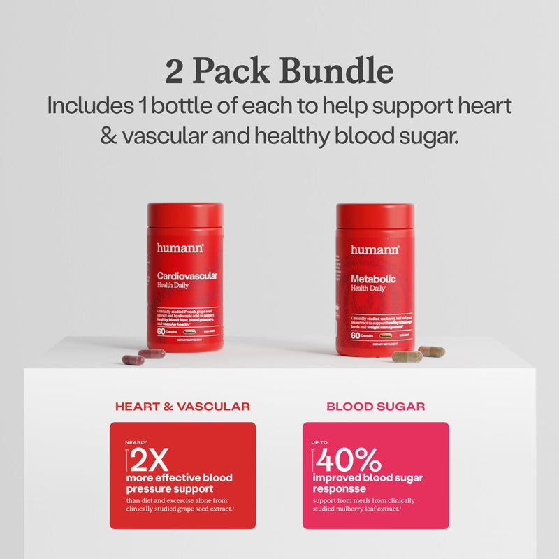HumanN Cardiovascular & Metabolic Health Daily Bundle, Blood Pressure and Metabolic Balance Supplements, 120 Count