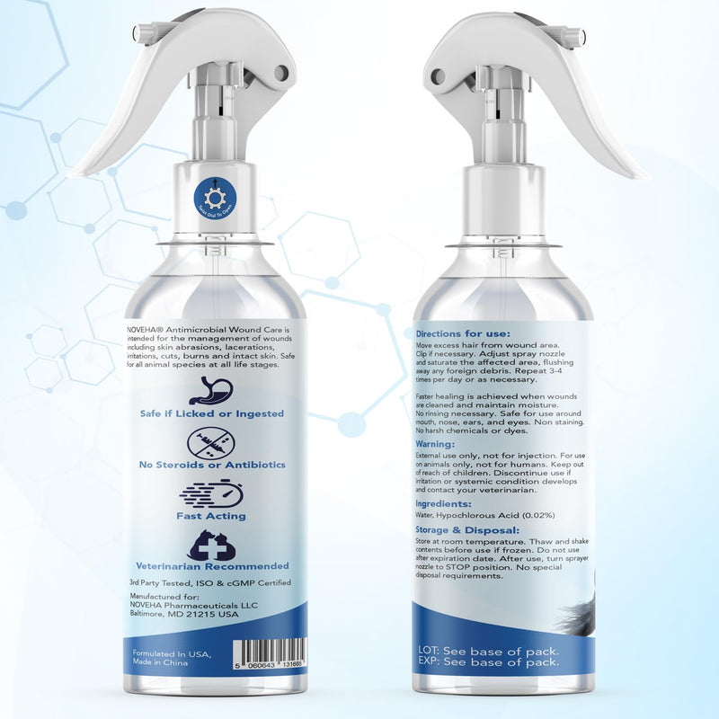 NOVEHA Pet Wound Spray - Sores, Abrasions and Wounds Care for Horse - Fast-Acting Skin Repair, Helps with Rashes, Hot Spots, Scratching, 6fl oz | 473ml - BeesActive Australia