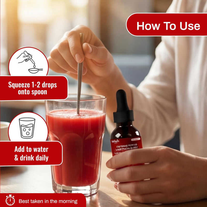 Cayenne Pepper Drops with Hawthorn Berry, Turmeric, Beet Root & Ginseng Vitamin D3 + K2, 2 Pack Organic Cayenne Pepper Drops for Men Support Circulation & Energy Liquid Cayenne Pepper